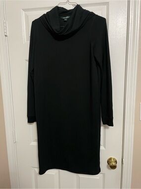 Lauren Ralph Lauren Black Cowl Neck Sweatshirt Dress Size S